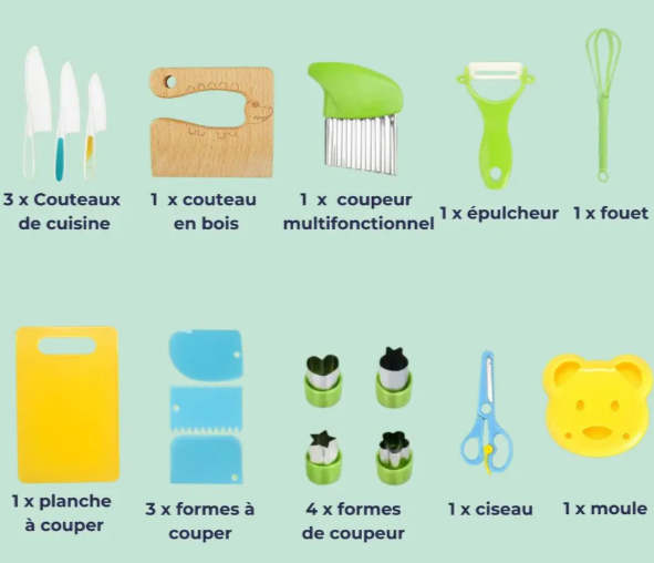 Kit Cuisine Enfant Sécurisé - Graine de Cuisinier | Dès 3 ans